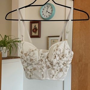 adjustable floral corset top